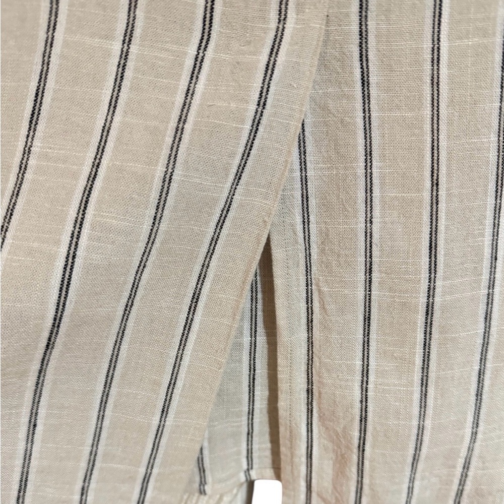 Divided Striped Button-Up Shirt Viscose/Linen Blend - Picture 3 of 5
